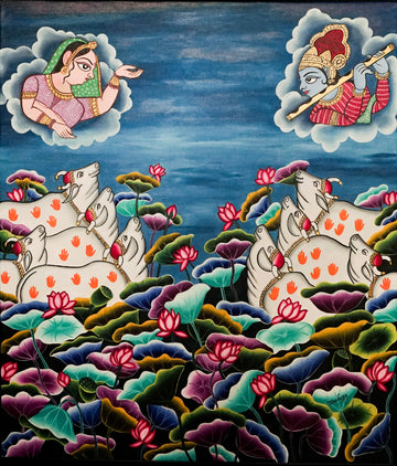 Krishna leela Oil Painting
