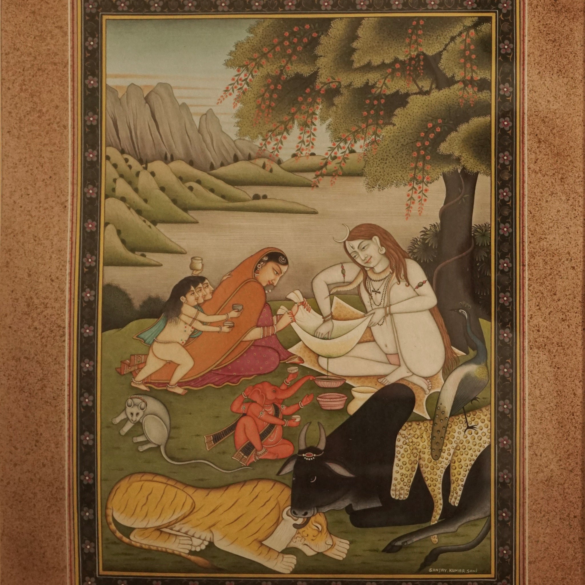 Shiv parivar- kangda sheli (framed)