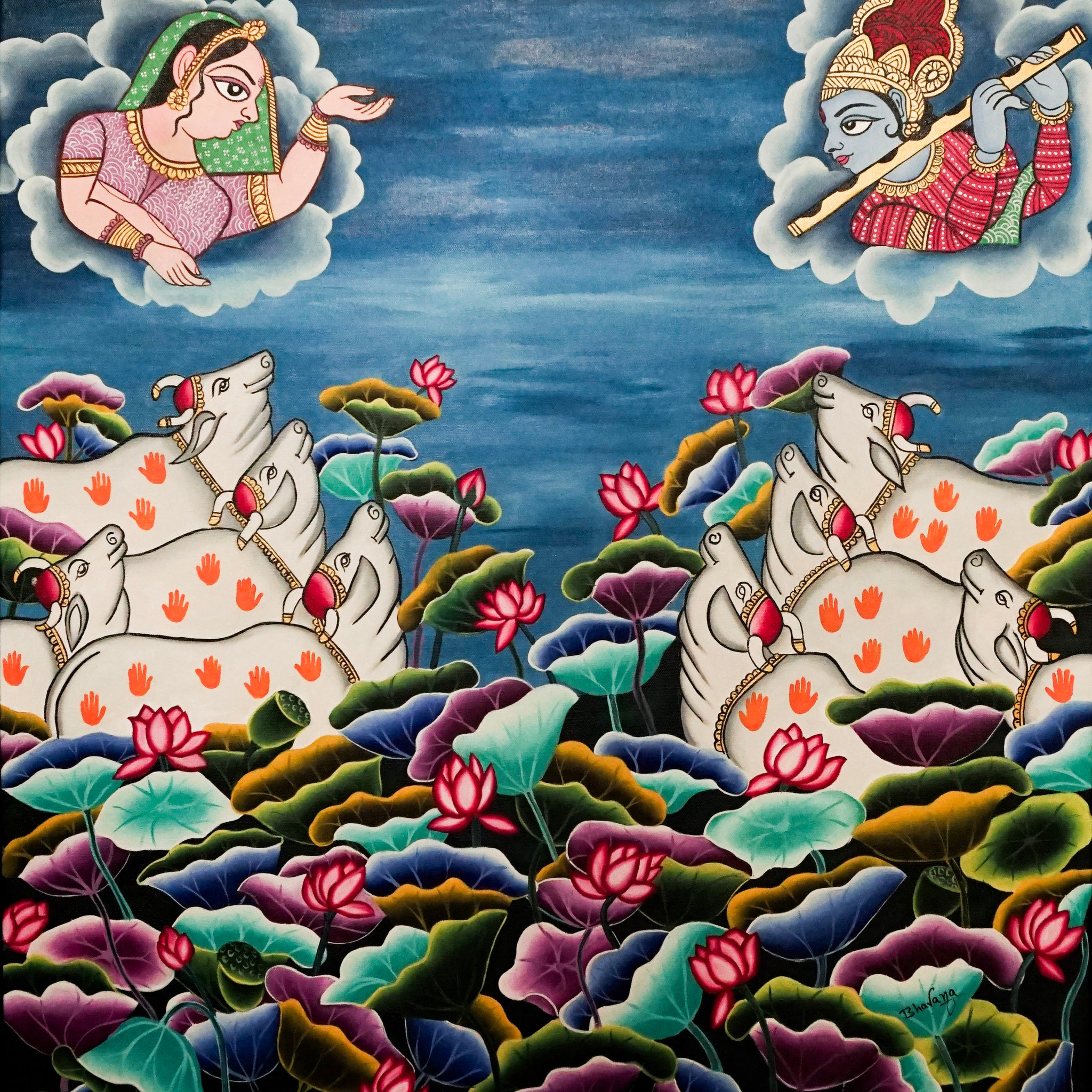 Krishna leela Oil Painting