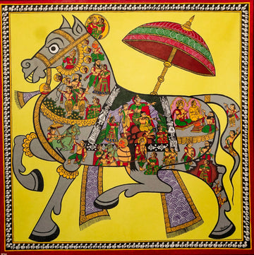 Divine Horse – Traditional Indian Folk Painting