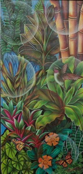 Wings of Nature – Hummingbird & Butterfly Painting